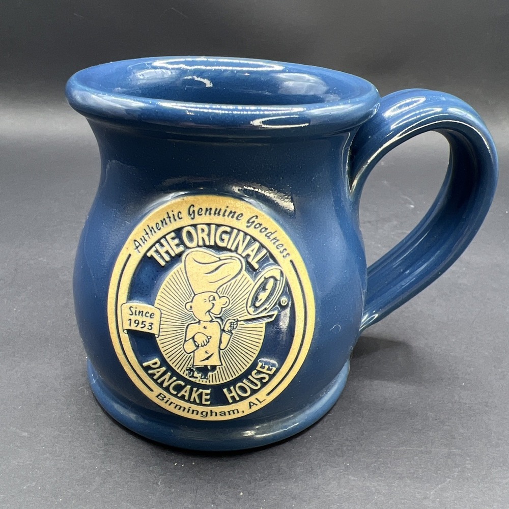 2015 Deneen Pottery The Original Pancake House Blue Birmingham Al Coffee Mug